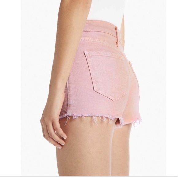 Mother Denim The Tomcat Kick Fray Shorts Pink Size 28 Cutoff Jean Shorts - Picture 2 of 7